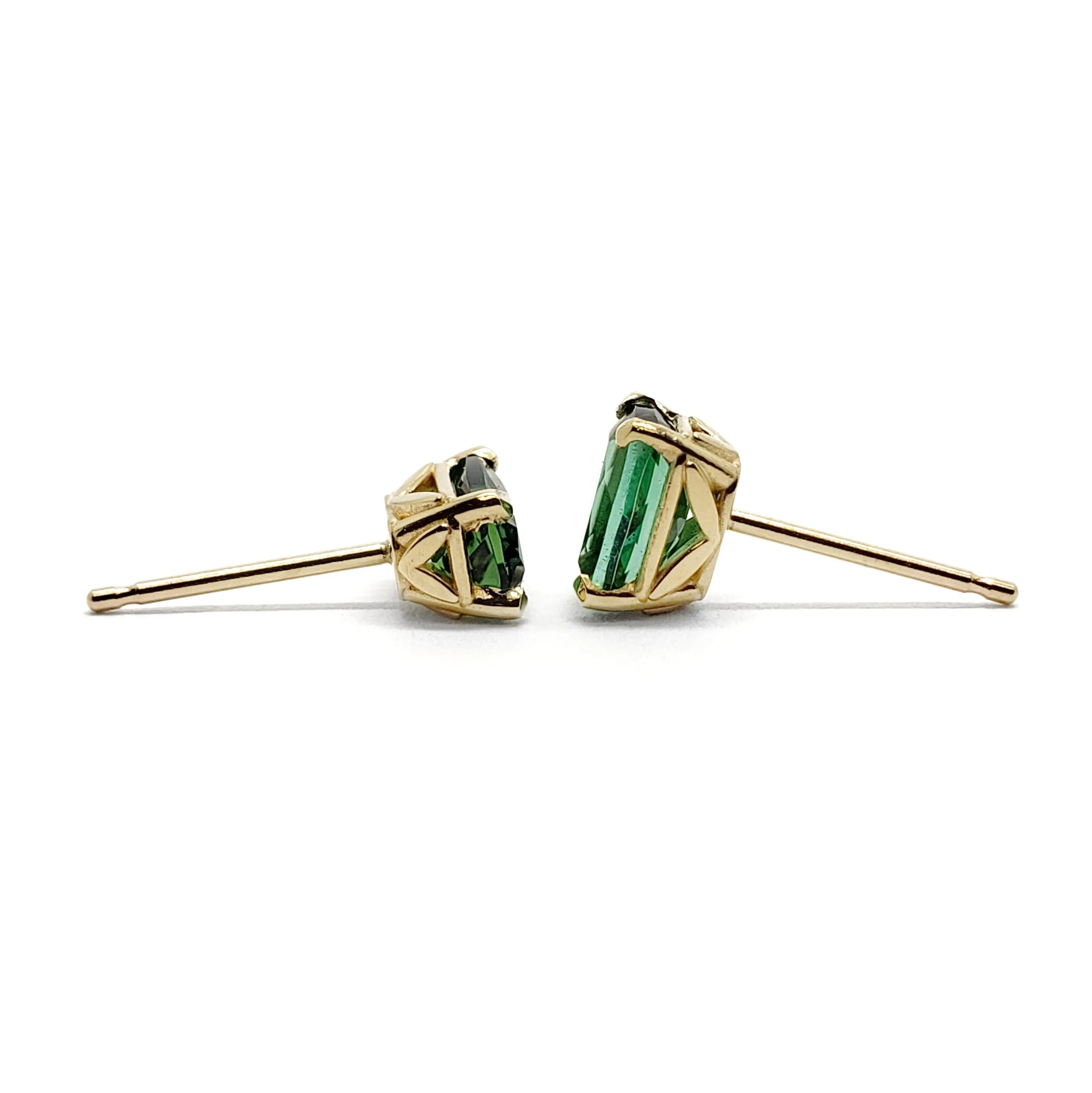 Green Tourmaline Studs