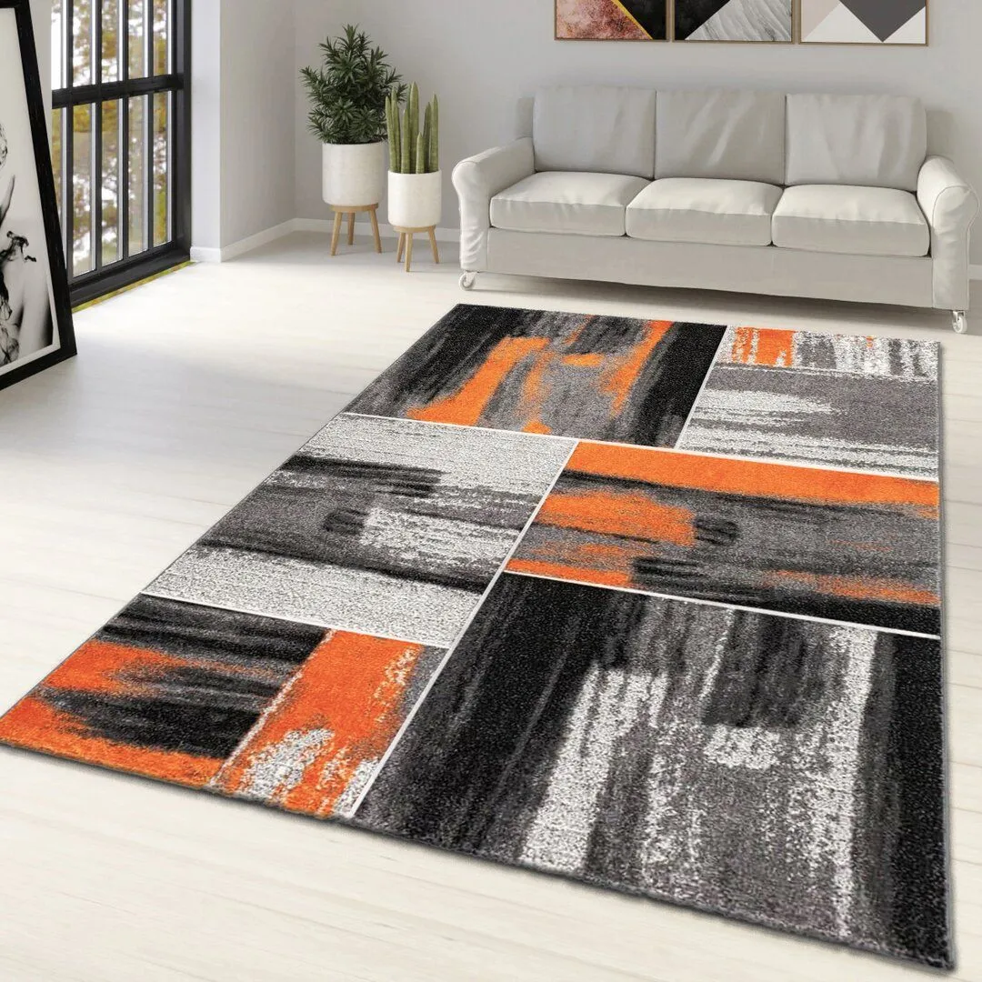 Grey/Orange Rug