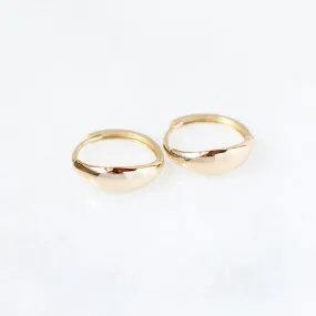 Half Moon Gold Hoop Earings