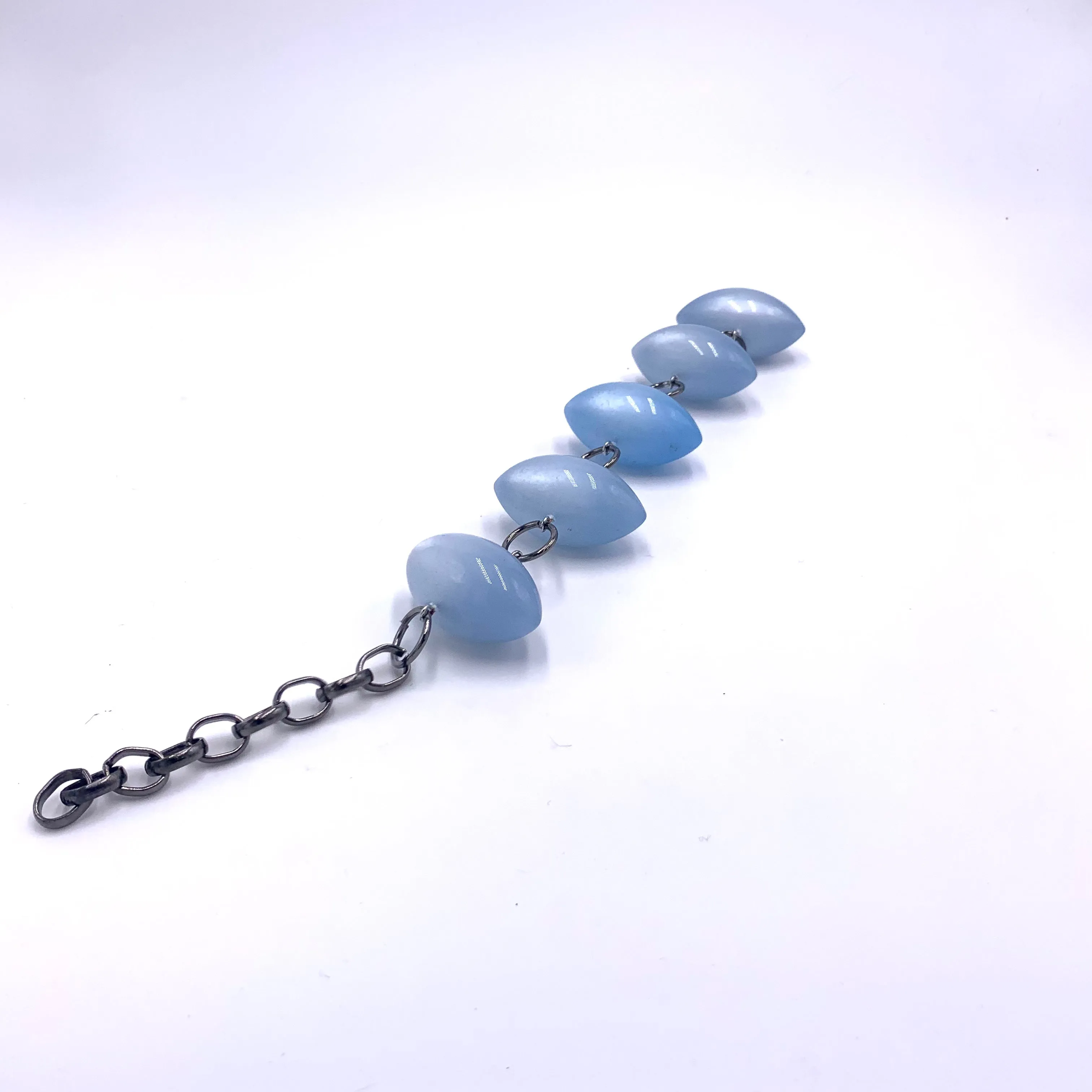 Ice Blue Moonglow Pod Stations Bracelet