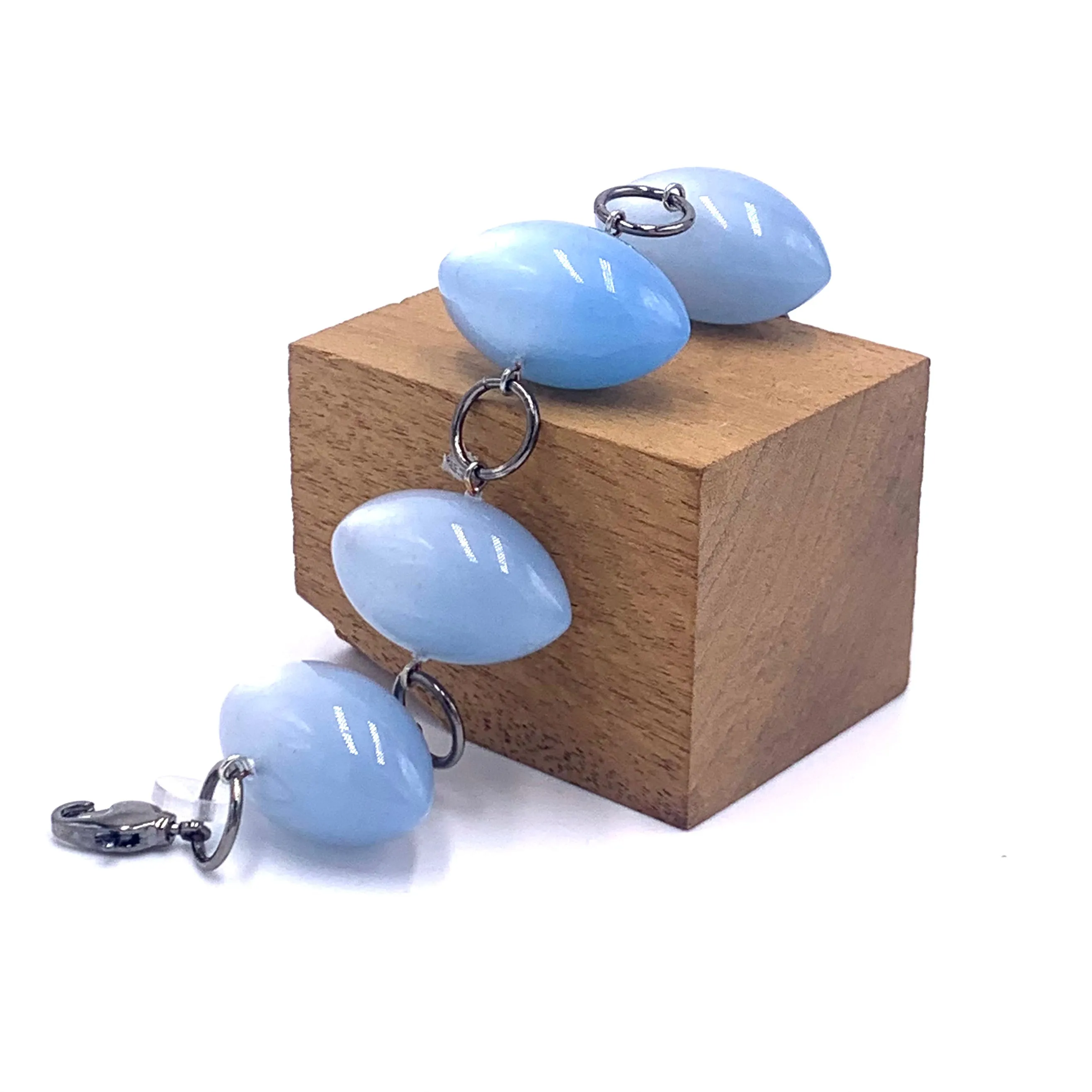 Ice Blue Moonglow Pod Stations Bracelet