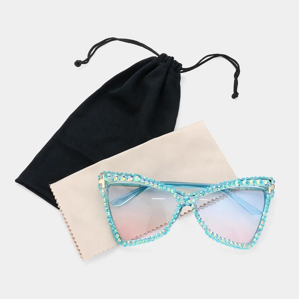 iLLASPARKZ Studded Cat Eye Sunglasses