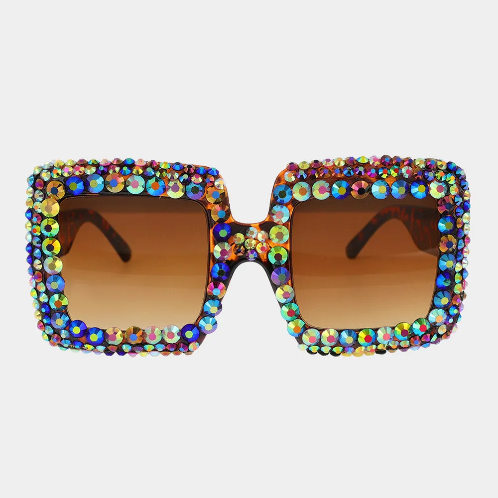 iLLASPARKZ Studded Square Sunglasses