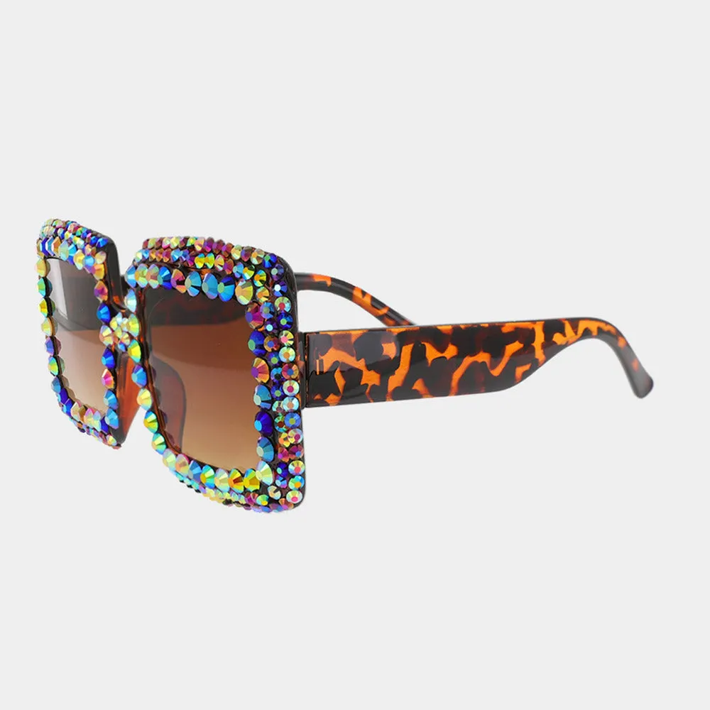 iLLASPARKZ Studded Square Sunglasses