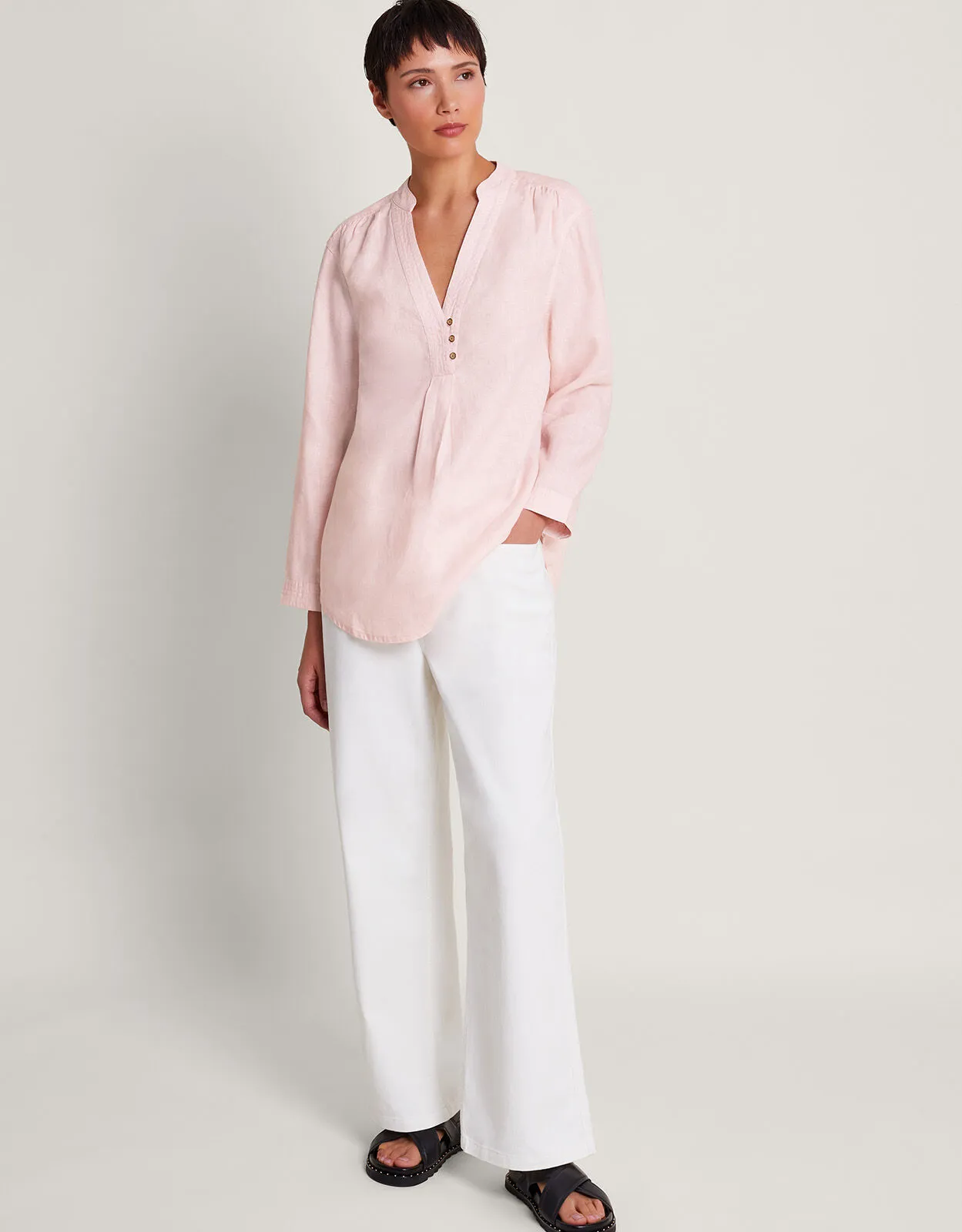 India Linen Shirt Pink