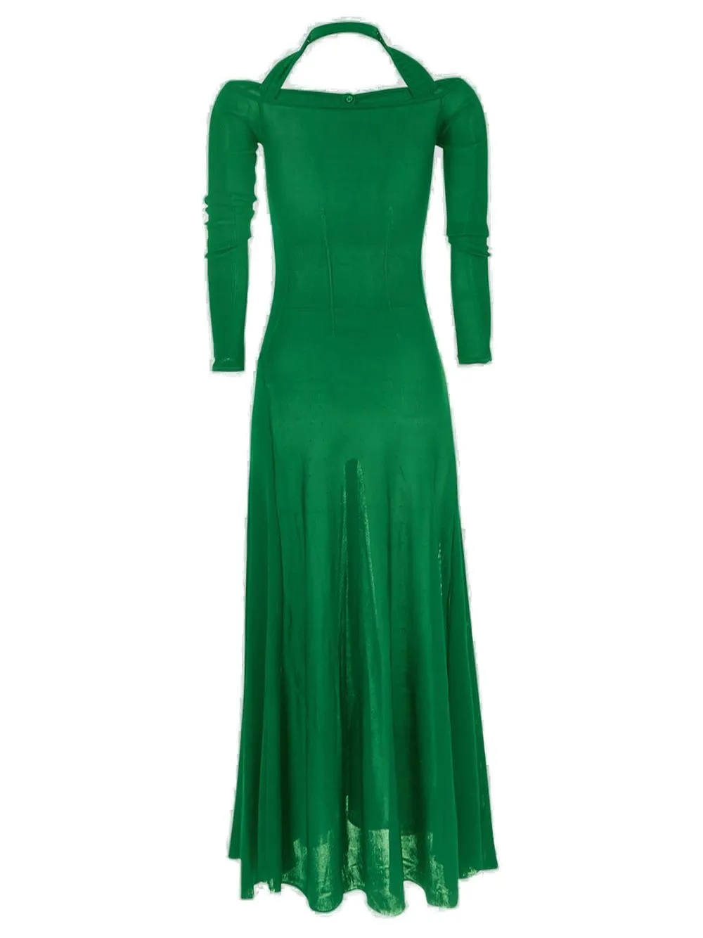 Jacquemus Cut-Out Long Sleeved Knitted Midi Dress