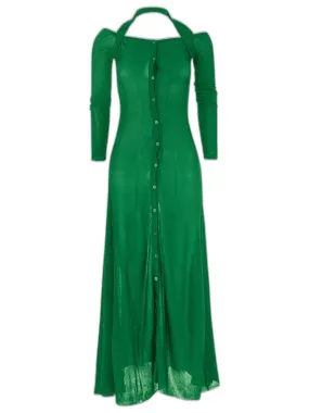 Jacquemus Cut-Out Long Sleeved Knitted Midi Dress