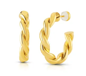 Jen Hansen Twisted Hoop Earring in Gold
