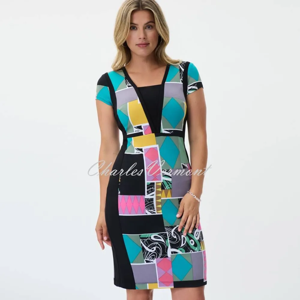 Joseph Ribkoff Patchwork Print Dress - Style 231039