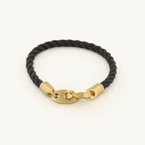 JOURNEY SINGLE WRAP ROPE BRACELET - NAVY + MATTE BRASS BRUMMELS