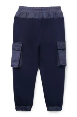 Kids' fleece tracksuit bottoms with cargo pockets