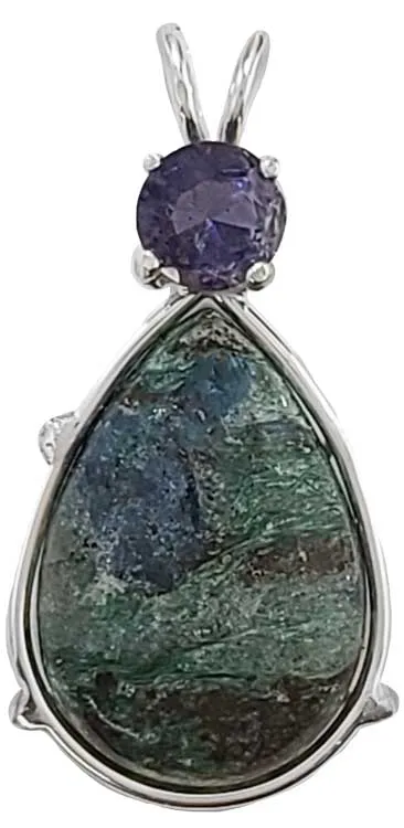 Kyanite in Fuchsite with Round Cut Iolite Special 1