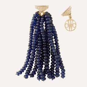 Large Blue Sapphire Glass Tassel