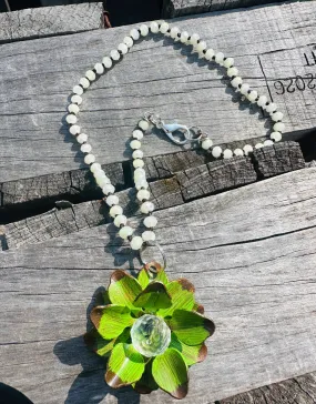 Lime Green Flower Necklace