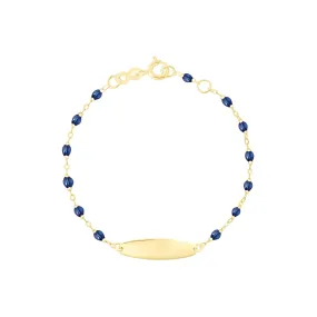 Little Gigi Lapis bracelet, Oval plaque, Yellow Gold, 5.1