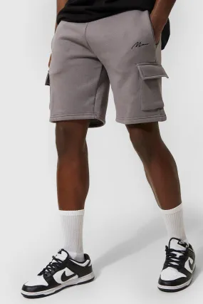 Loose Fit Man Signature Cargo Jersey Short