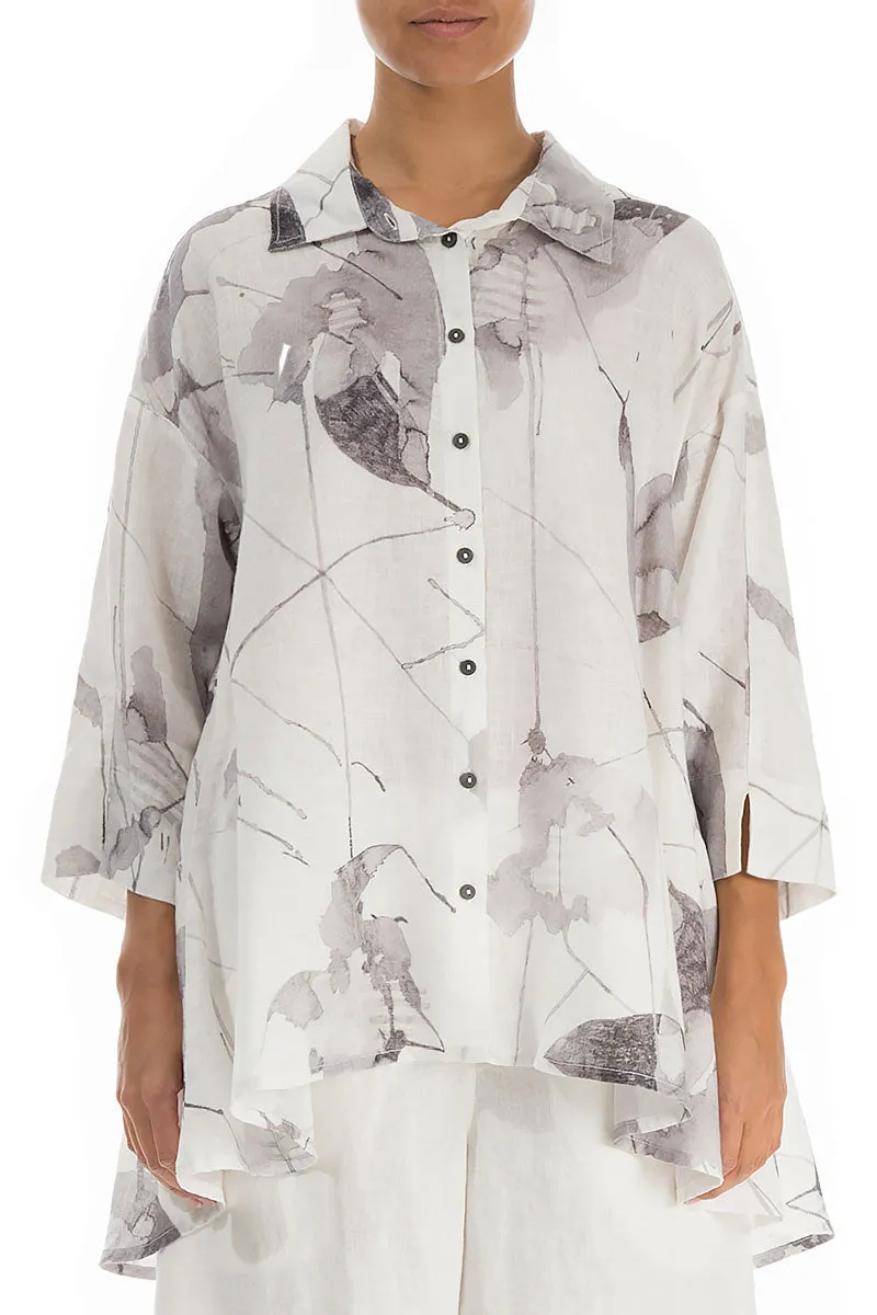 Loose Off White Mirage Linen Shirt