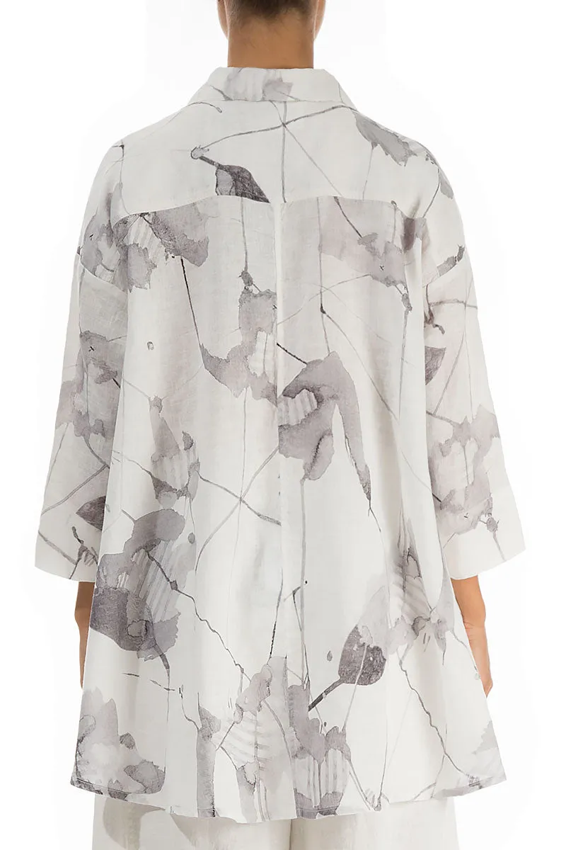 Loose Off White Mirage Linen Shirt