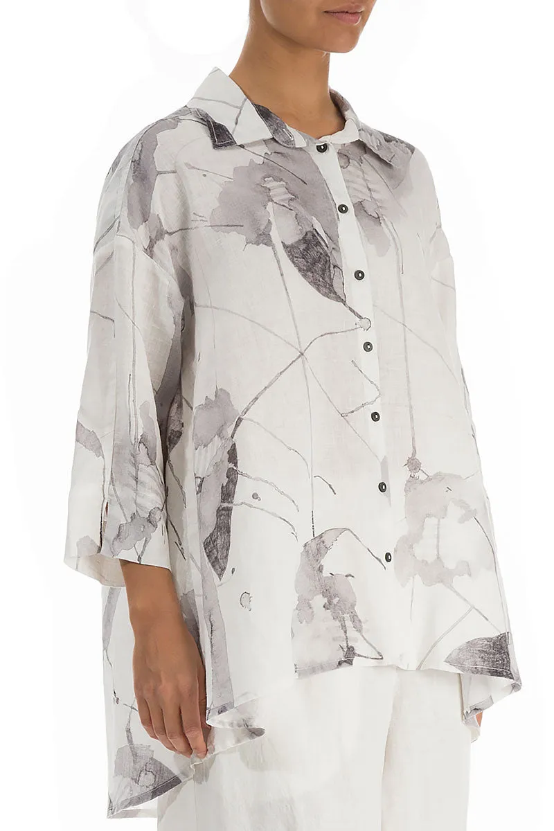 Loose Off White Mirage Linen Shirt