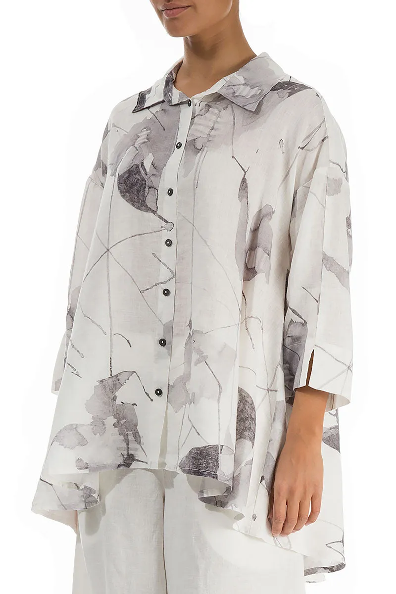 Loose Off White Mirage Linen Shirt