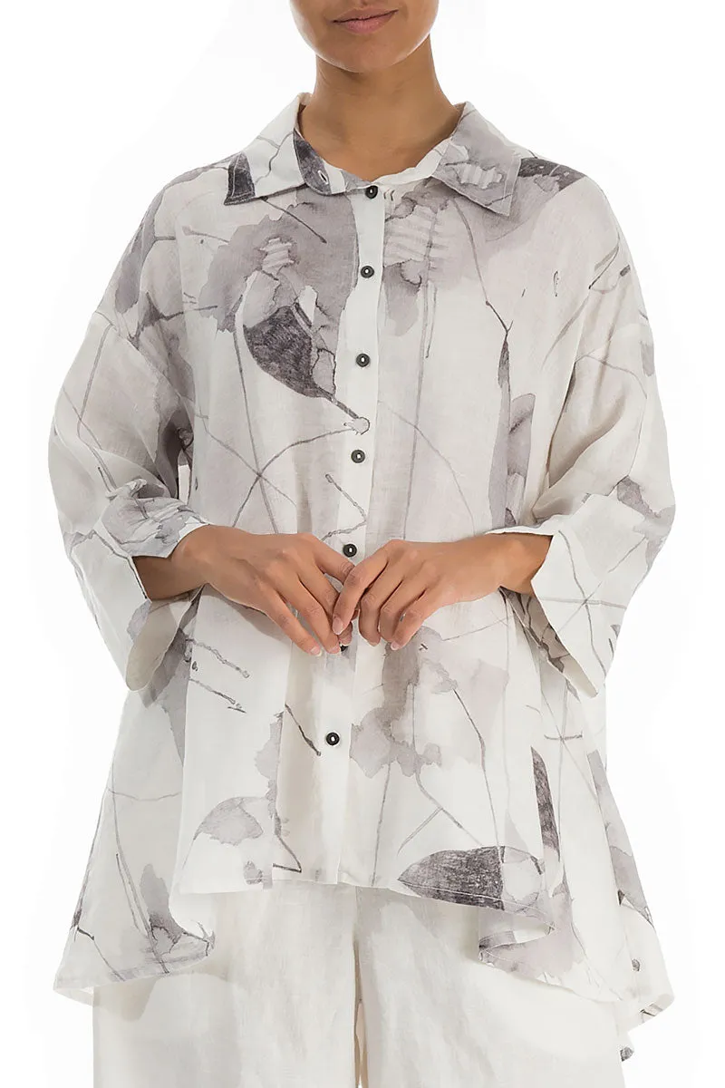 Loose Off White Mirage Linen Shirt