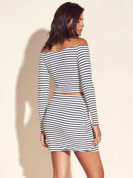 Lovers + Friends Megan Top Navy Stripe