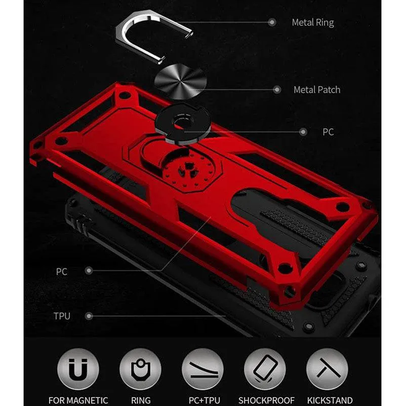 Luxury Armor Ring Bracket Phone case For Moto E7&E7 Plus With Screen Protector