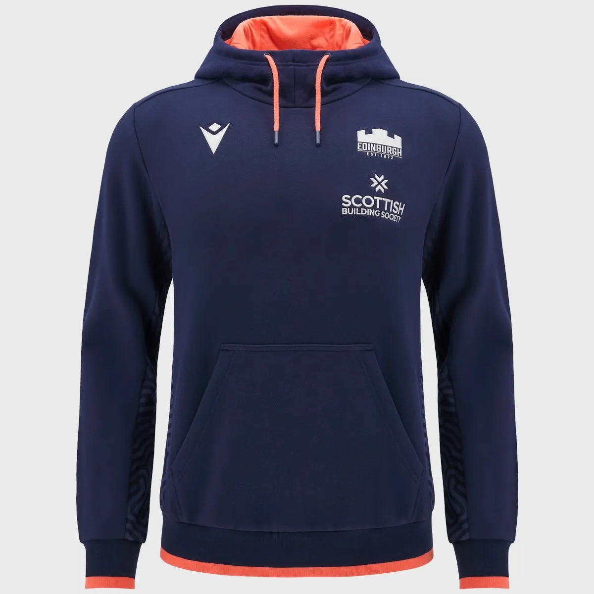 Macron Edinburgh Rugby Hoody Navy/Coral Pink