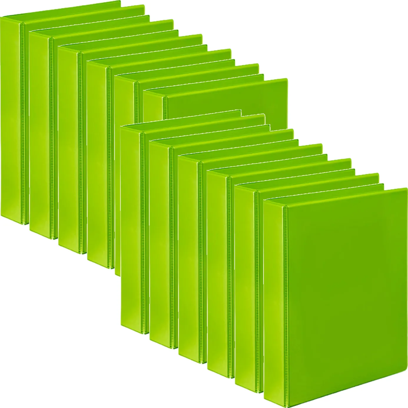 Marbig Clearview Insert Ring Binder 4D 50mm A4 Lime Green 12 Pack