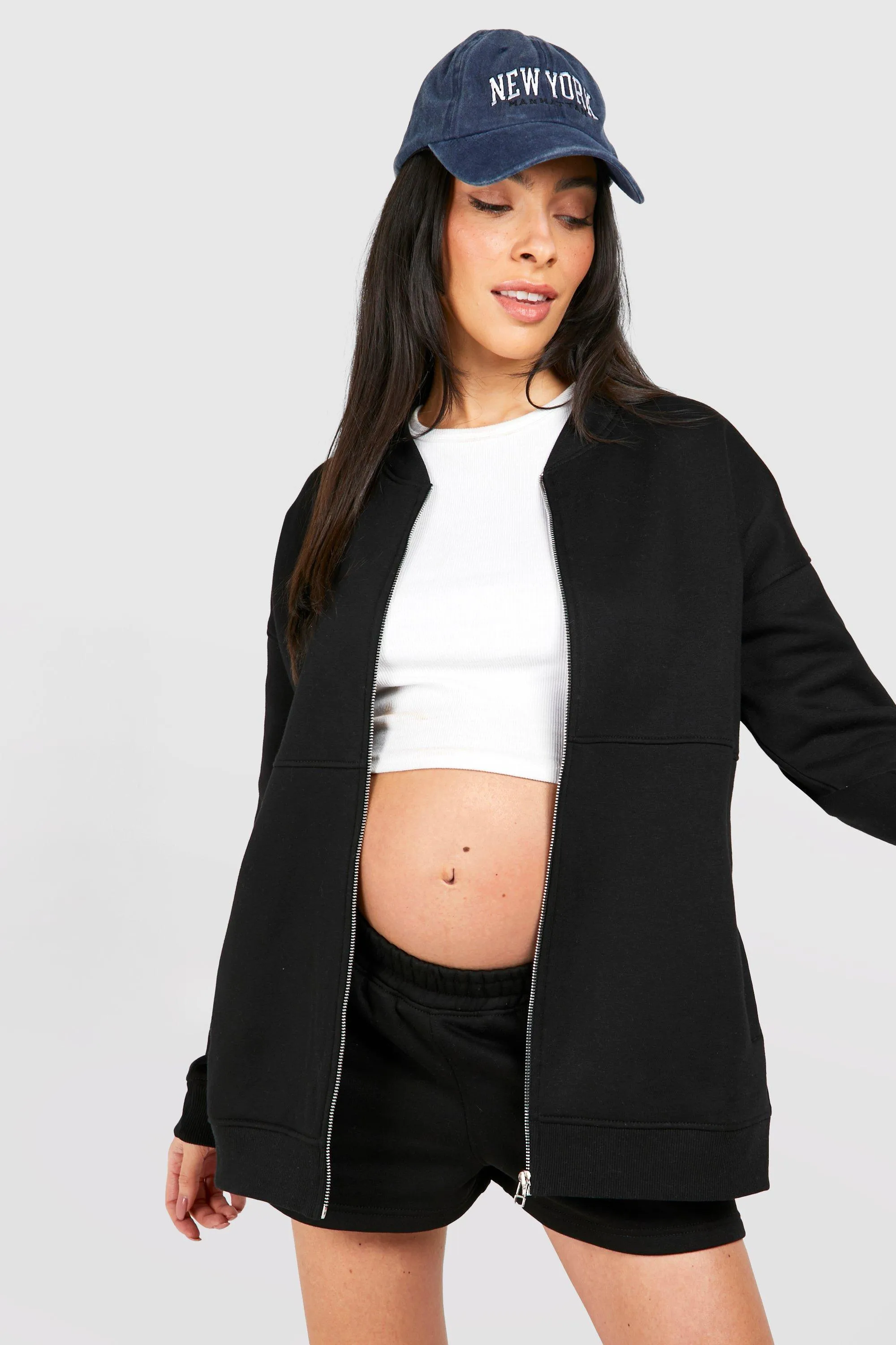 Maternity Bomber Jacket And Short Tracksuit