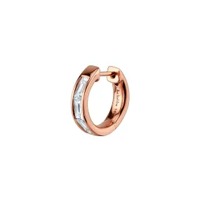 Medium Baguette Hoop - White Diamond / 14k Rose Gold