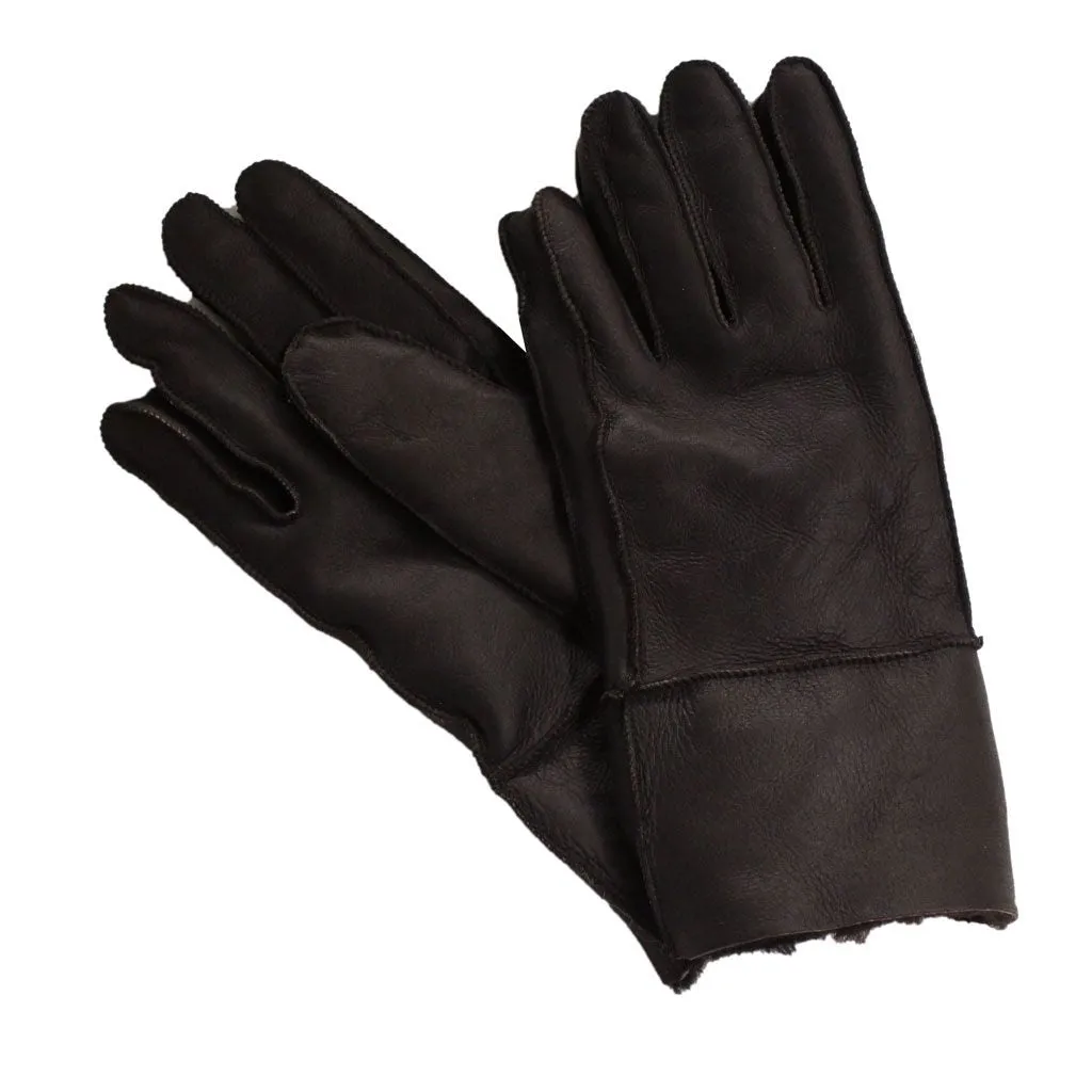 Mens Brown or Black Leather Sheepskin Gloves