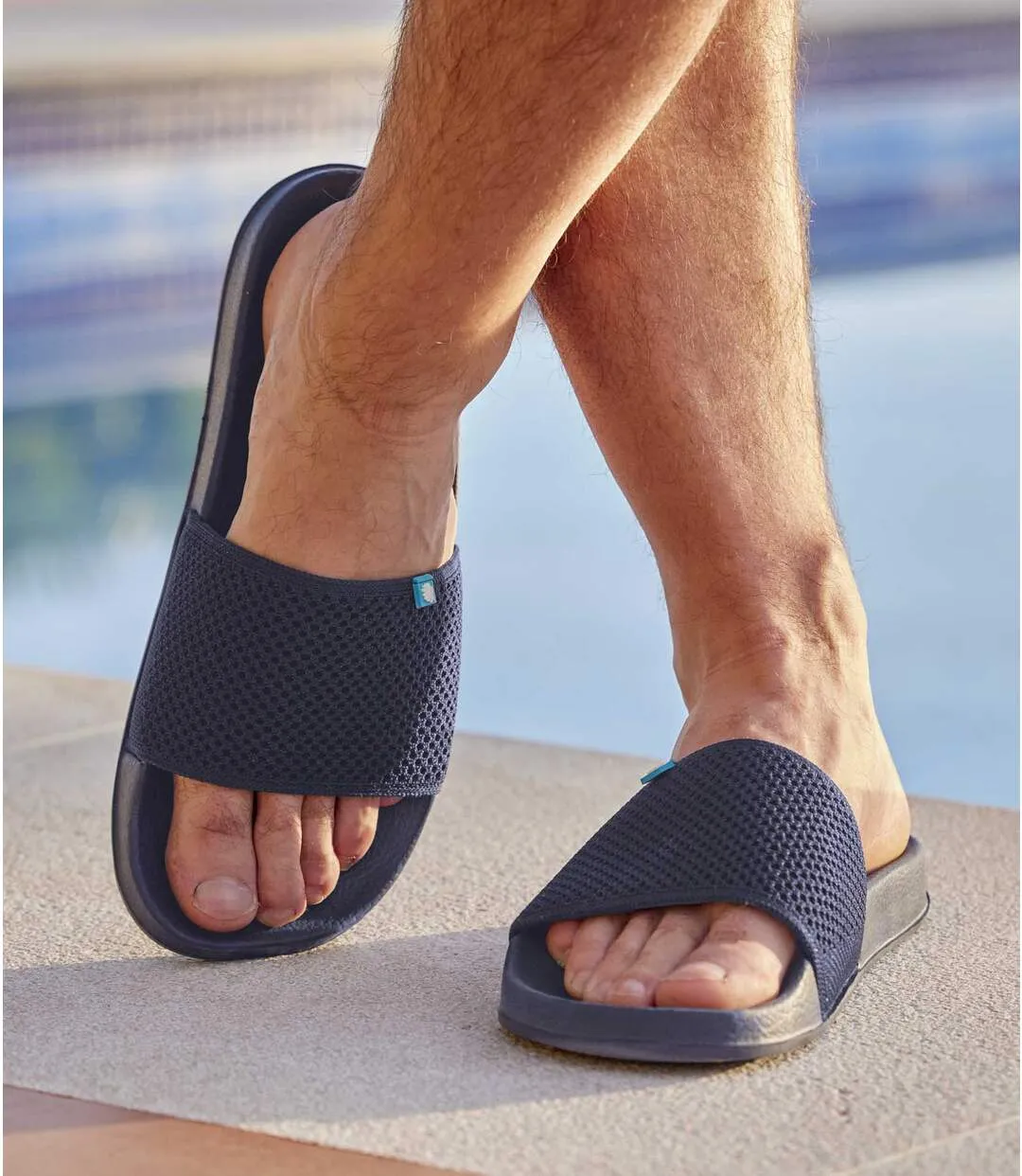 Men's Navy Beach Sliders 