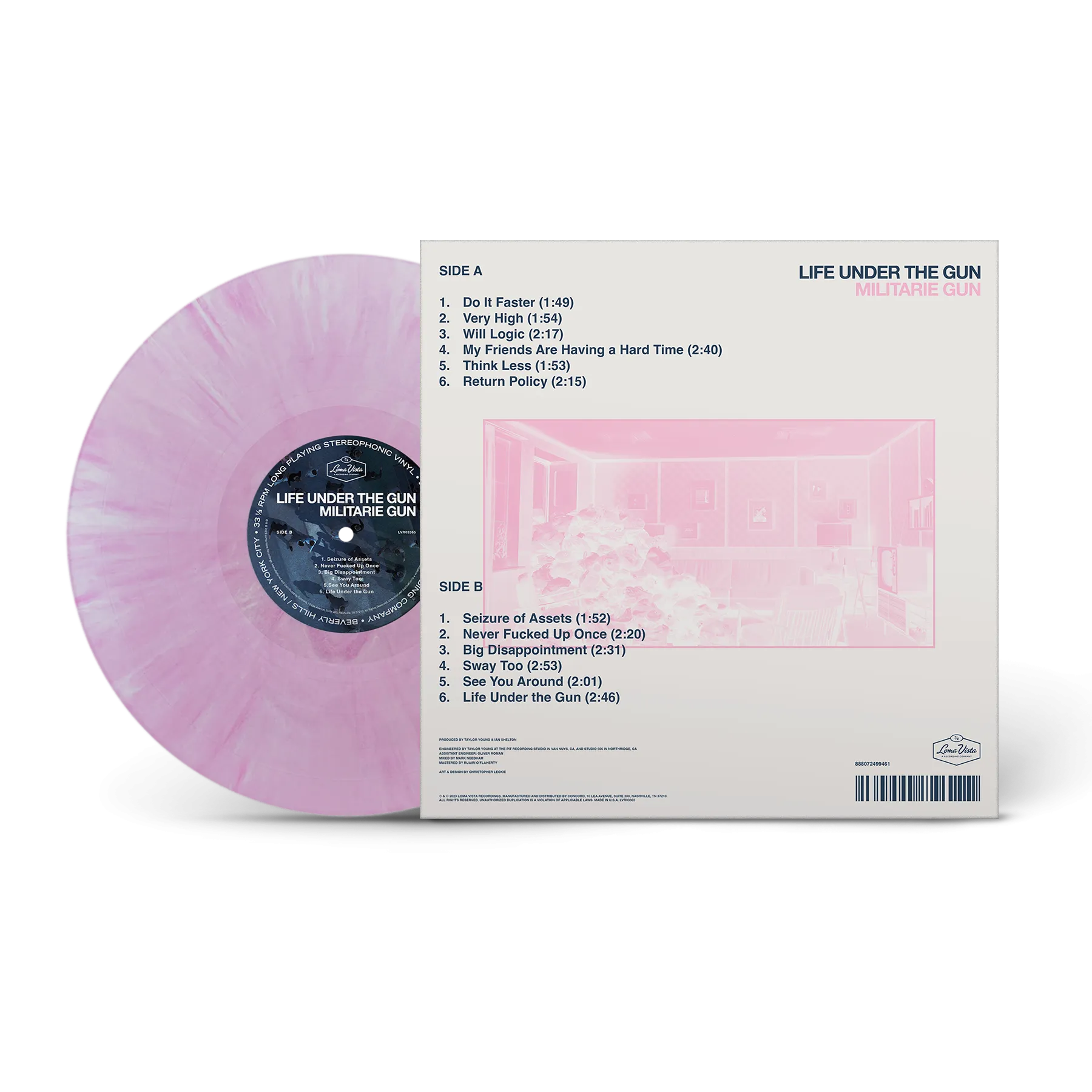 MILITARIE GUN ‘LIFE UNDER THE GUN’ LP (Limited Edition – Only 500 made, Pink Marble Vinyl)