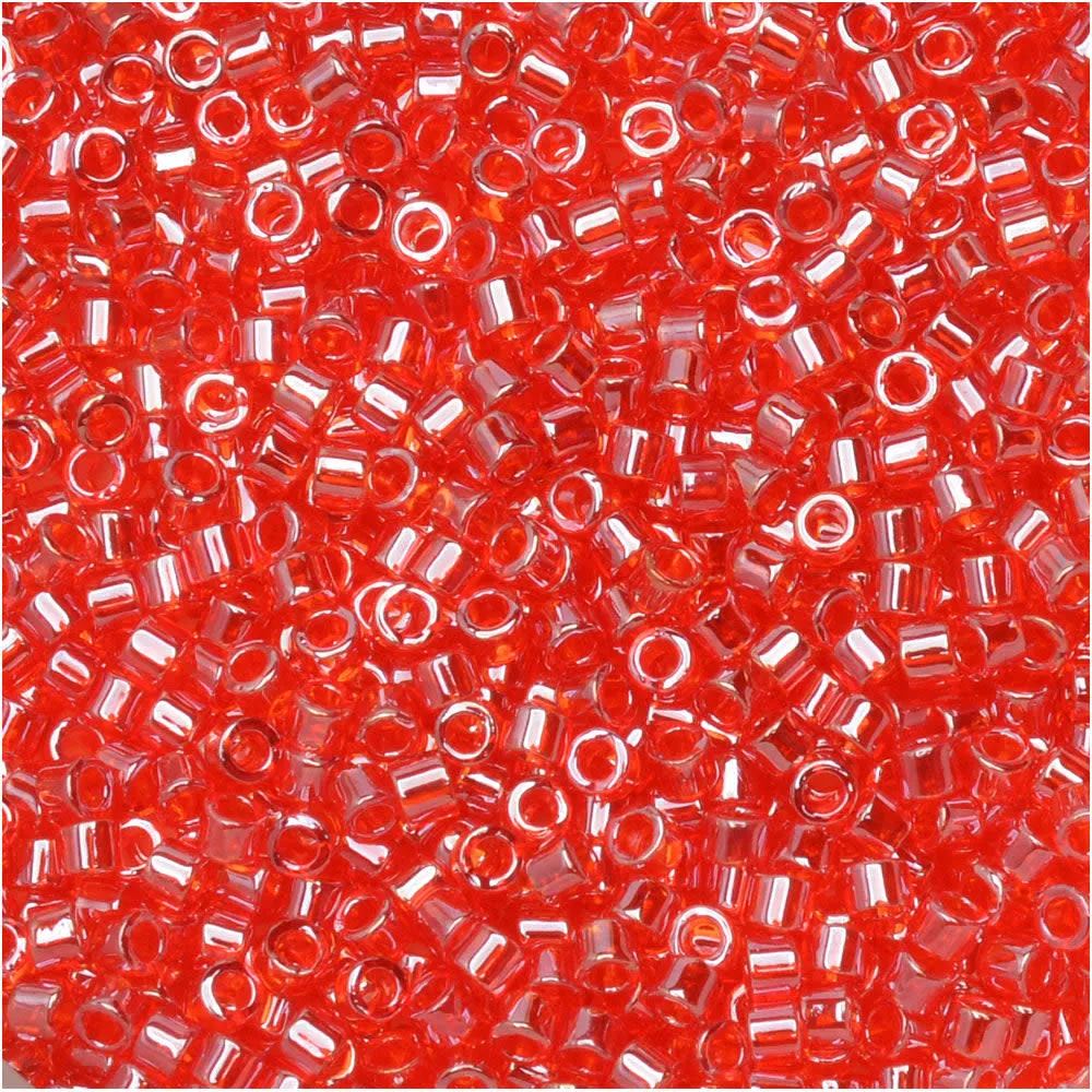 Miyuki Delica Seed Beads, 11/0 Size, #098 Transparent Light Siam Luster (7.2 Gram Tube)