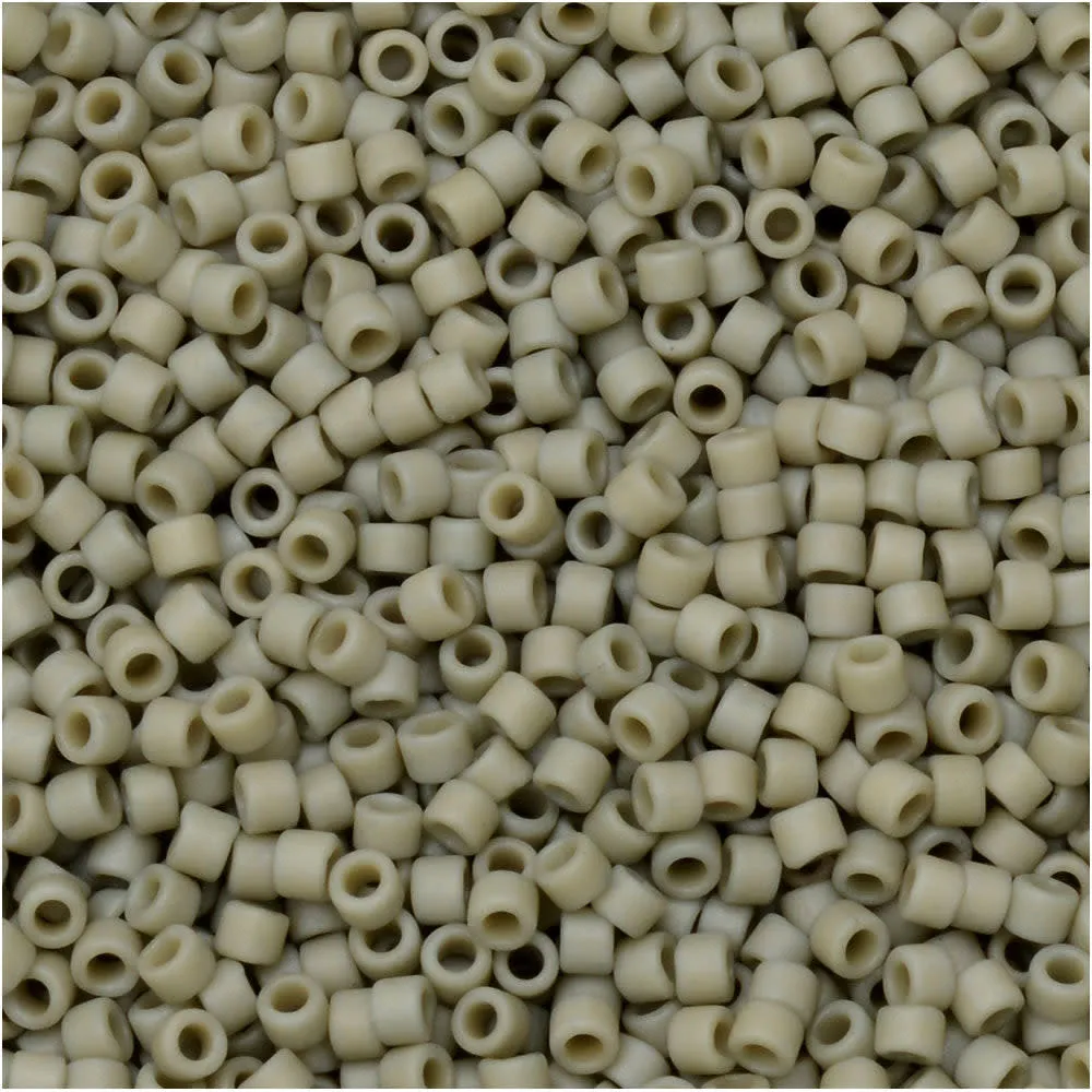 Miyuki Delica Seed Beads, 11/0 Size, #2282 Frost Opaque Glaze Gray (7.2 Gram Tube)