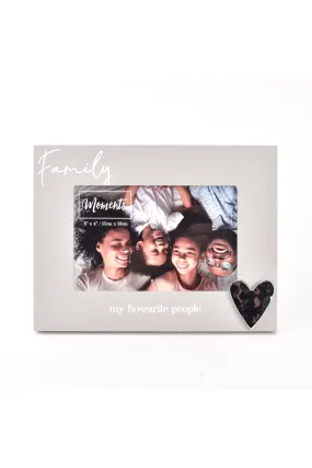 Moments Wooden Photo Frame with Heart 6 x 4 - Family