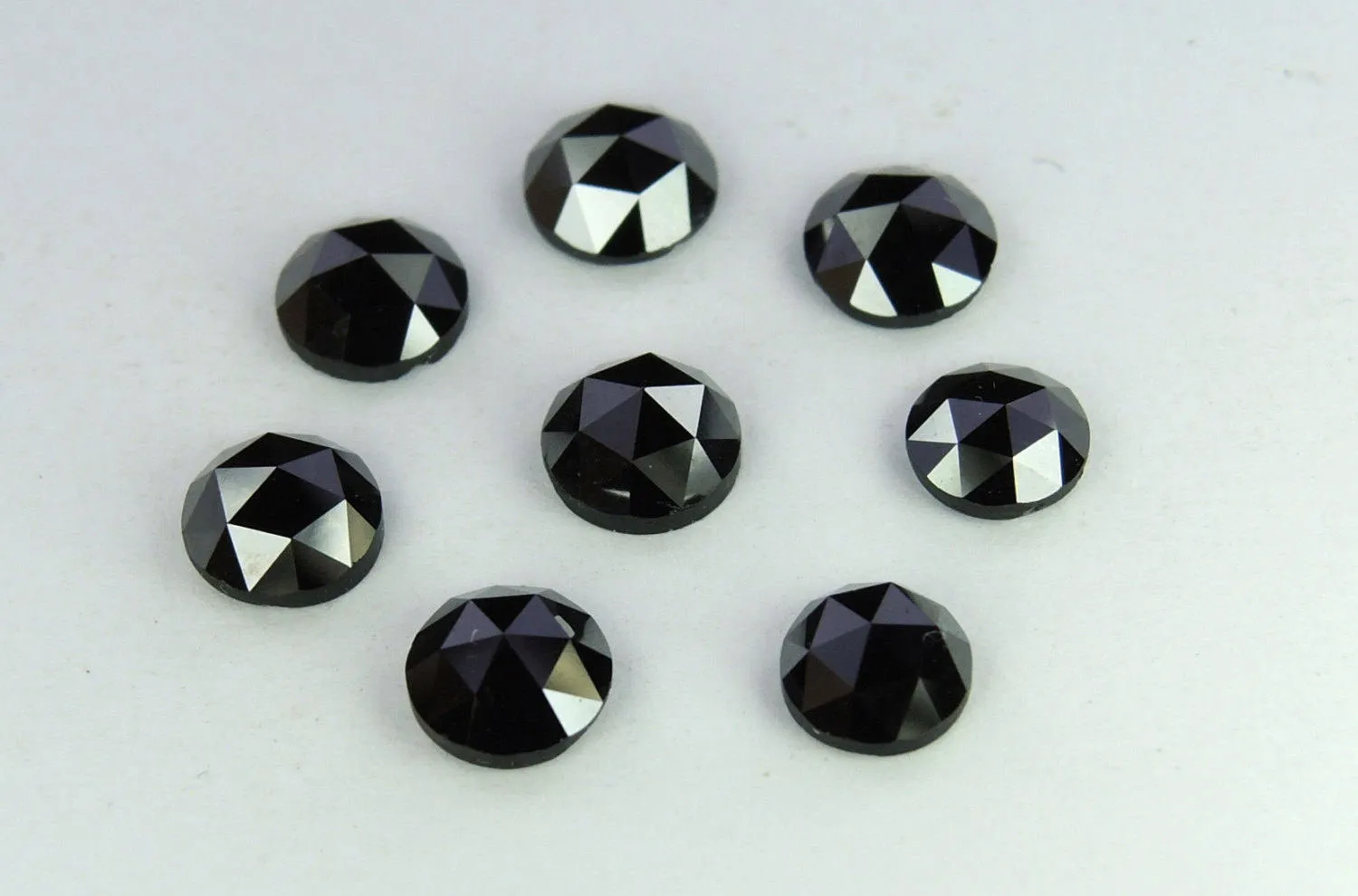 Natural Loose Diamond Round Rose Cut Chakri Black Color I3 Clarity 5 Pcs Lot 3.00 MM Q42