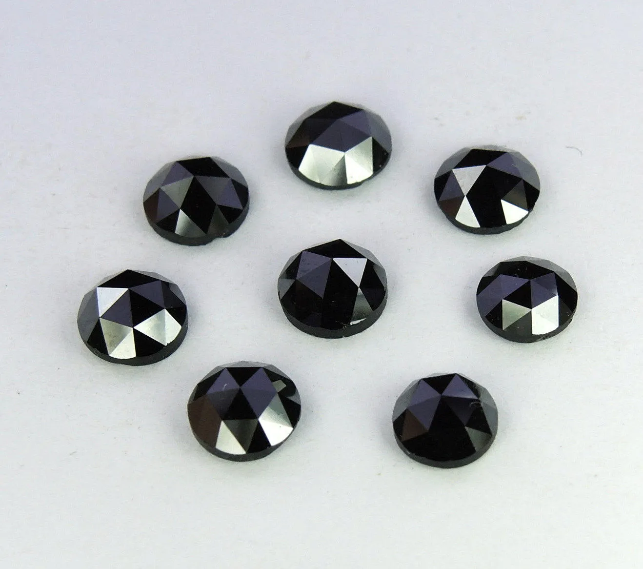 Natural Loose Diamond Round Rose Cut Chakri Black Color I3 Clarity 5 Pcs Lot 3.00 MM Q42