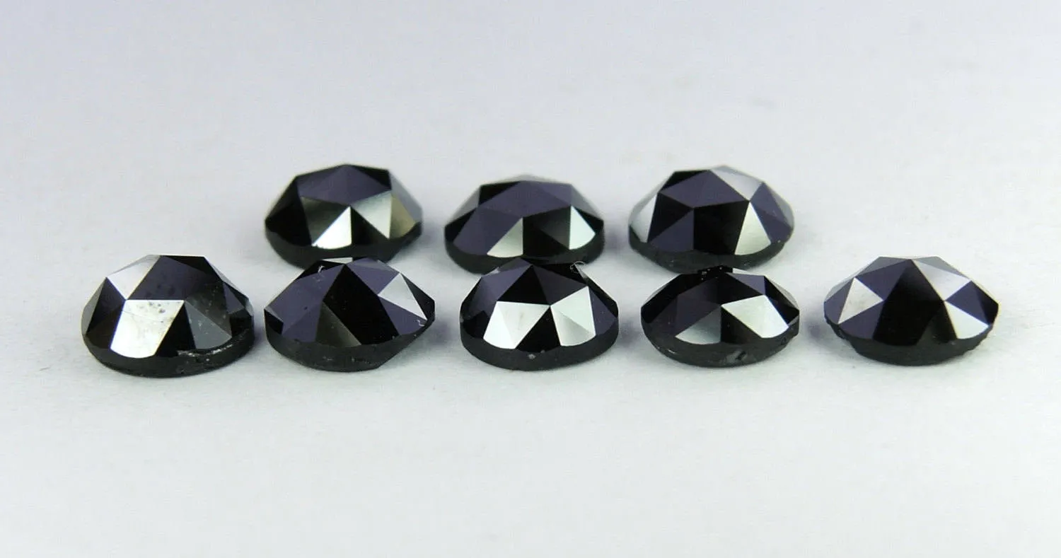 Natural Loose Diamond Round Rose Cut Chakri Black Color I3 Clarity 5 Pcs Lot 3.00 MM Q42