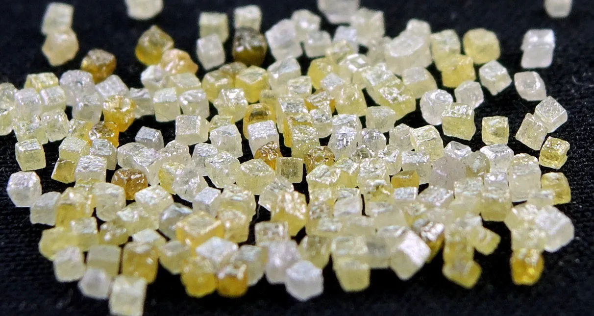 Natural Loose Diamond Undrilled Uncut Cube Shape Fancy Mix Color I2 Clarity 0.80 to 1.20 MM 100 Pcs Lot Q74