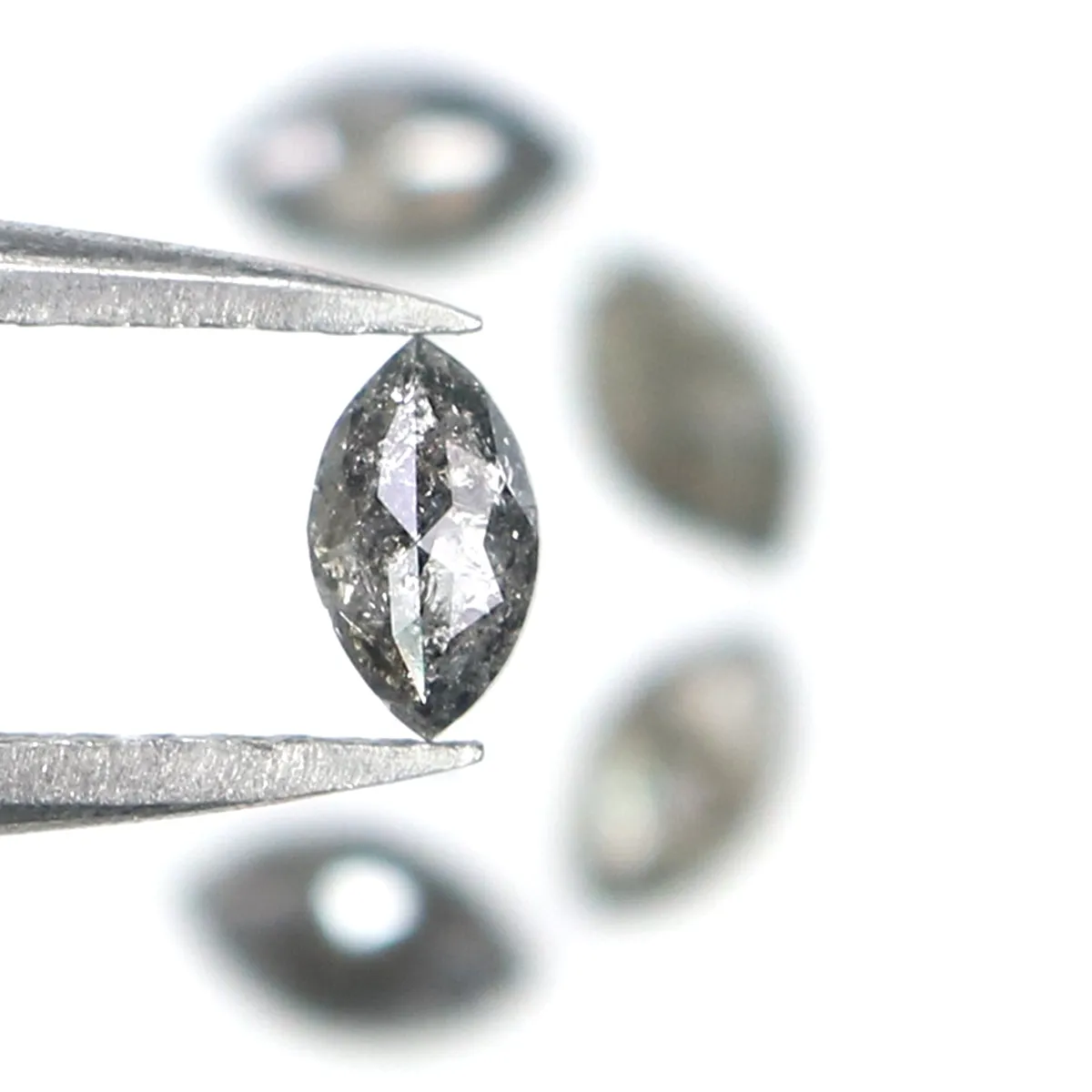 Natural Loose Marquise Diamond, Salt And Pepper Marquise Diamond, Natural Loose Diamond, Rose Cut Diamond, 0.75 CT Marquise Shap