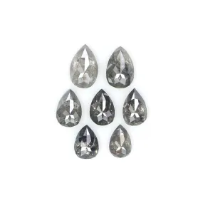 Natural Loose Pear Diamond, Salt And Pepper Pear Diamond, Natural Loose Diamond, Pear Rose Cut Diamond, 0.73 CT Pear Cut Diamond