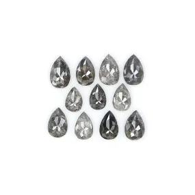 Natural Loose Pear Diamond, Salt And Pepper Pear Diamond, Natural Loose Diamond, Pear Rose Cut Diamond, 1.03 CT Pear Cut Diamond