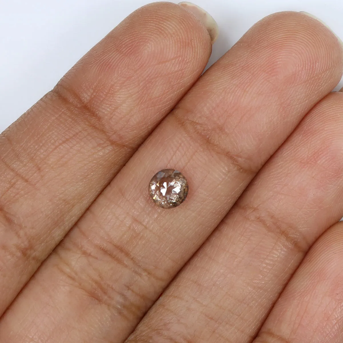 Natural Loose Rose Cut Salt And Pepper Diamond Black Grey Color 0.66 CT 5.22 MM Round Rose Cut Shape Diamond L9291