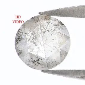 Natural Loose Rose Cut Salt And Pepper Diamond Grey Color 0.45 CT 4.75 MM Round Rose Cut Shape Diamond KR2064