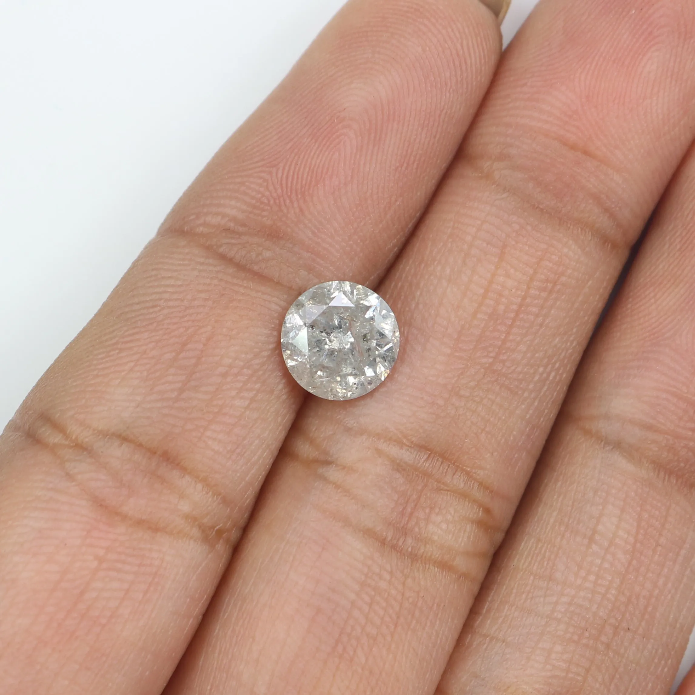 Natural Loose Round Diamond, Salt And Pepper Round Diamond, Natural Loose Diamond, Round Brilliant Cut Diamond, 1.61 CT Round Sh