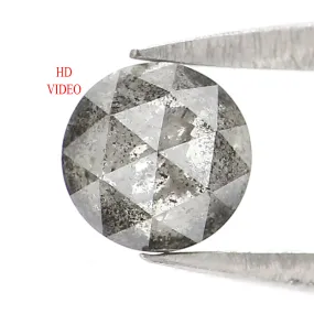 Natural Loose Round Rose Cut Diamond, Salt And Pepper Round Diamond, Natural Loose Diamond, Rose Cut Diamond, 0.53 CT Round Shap