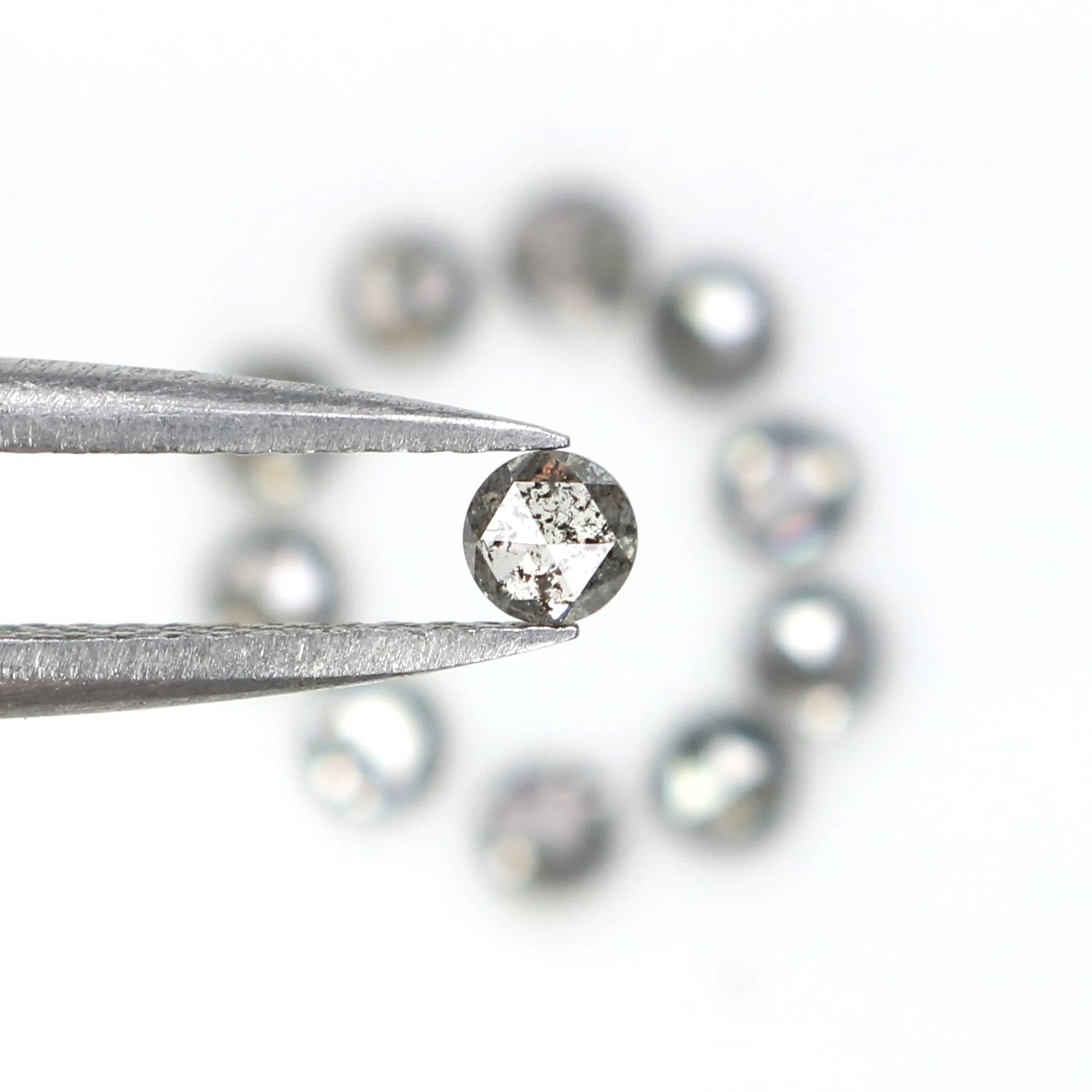 Natural Loose Round Rose Cut Diamond, Salt And Pepper Round Diamond, Natural Loose Diamond, Rose Cut Diamond, 1.26 CT Round Shap