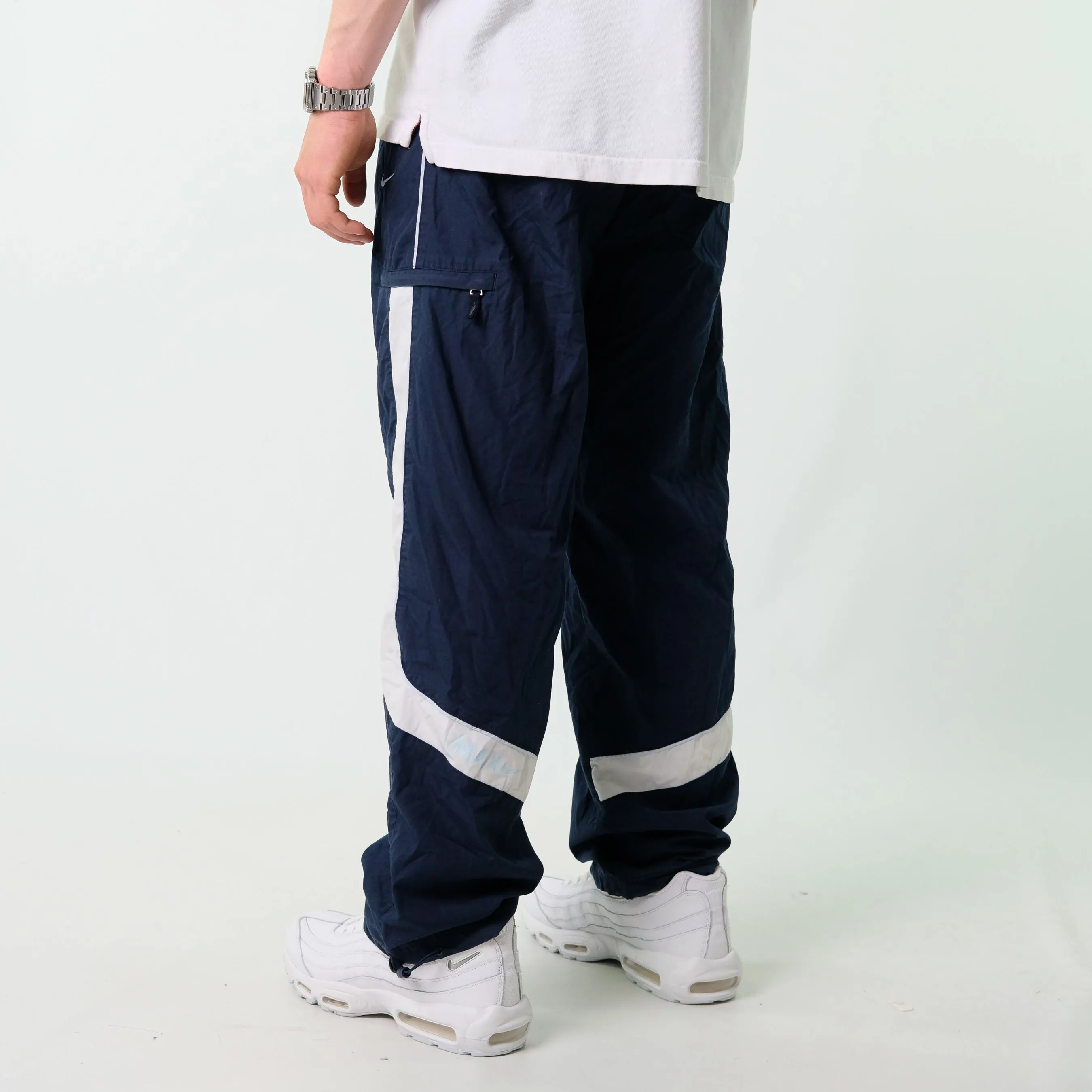 Navy Blue y2ks Nike Tracksuit Bottoms  Baggy Pants (31x32)